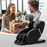 Full body deep tissue massage chair, foot massage, 8 fixed massage rollers, touch screen suitable for 5.1-5.75 feet high (black)