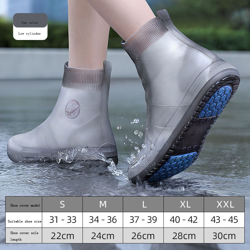 Shoe covers for men's and women's rain shoes, waterproof silicone rain cover shoes, thickened and wear-resistant in rainy days