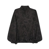 Light brocade jacquard lantern sleeve shirt for men new Tang and Hanfu shirt jacket and top