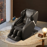 Full body deep tissue massage chair, foot massage, 8 fixed massage rollers, touch screen suitable for 5.1-5.75 feet high (black)