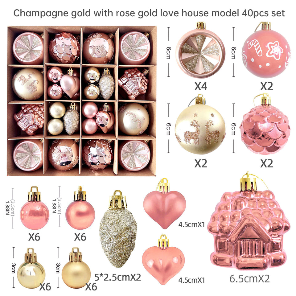 Christmas decoration 6cm electroplated ball plastic ball special-shaped painted Christmas ball gift Christmas tree pendant