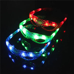 Disney Spiderman Glowing Glasses Marvel Anime Figure LED Flashing Glasses Sunglasses Cartoon Children's Party Toys Boys Gifts