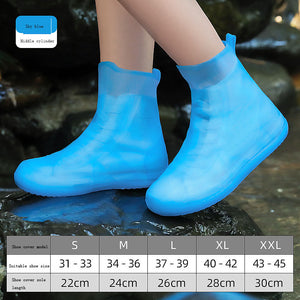 Shoe covers for men's and women's rain shoes, waterproof silicone rain cover shoes, thickened and wear-resistant in rainy days