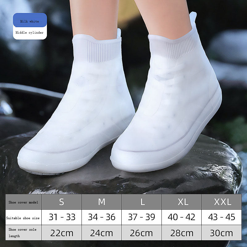 Shoe covers for men's and women's rain shoes, waterproof silicone rain cover shoes, thickened and wear-resistant in rainy days