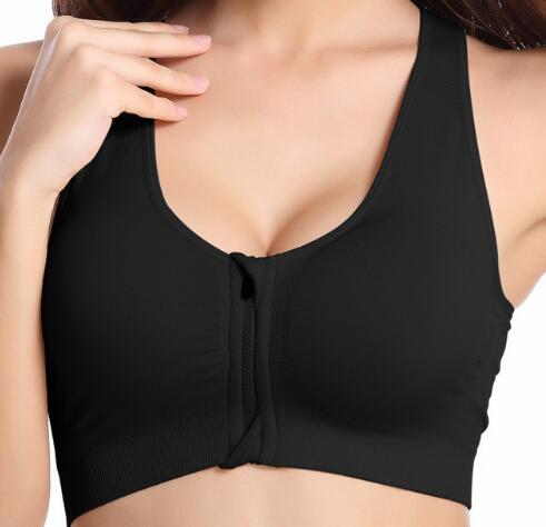 Women Zipper Push Up Sports Bras Running Yoga Vest Sports Tops