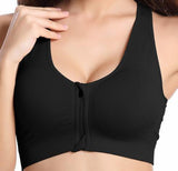Women Zipper Push Up Sports Bras Running Yoga Vest Sports Tops
