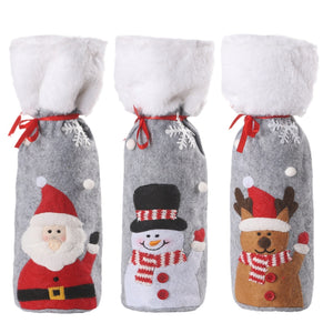 Christmas decorations snowmen red wine bags belts elderly stickers Christmas wine bottle covers